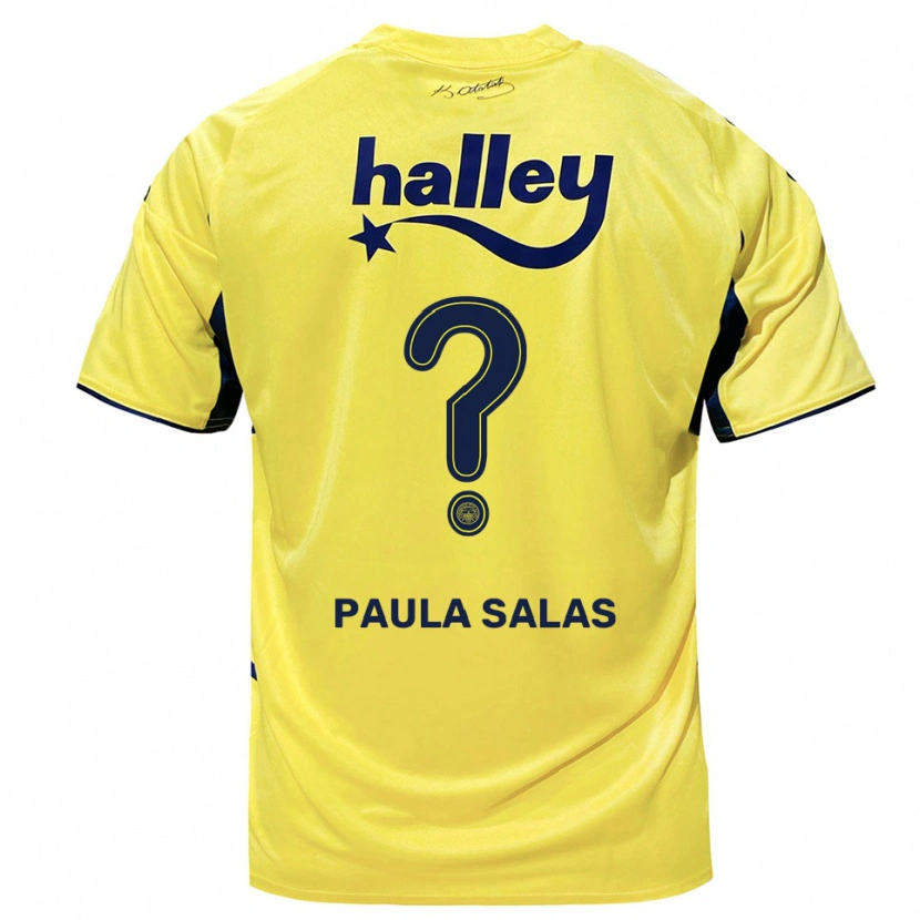Danxen Herren María Paula Salas #0 Gelb Marineblau Auswärtstrikot Trikot 2025/26 T-Shirt Österreich