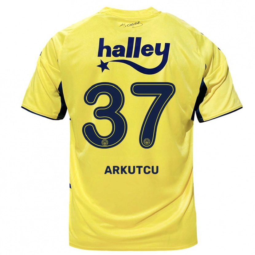 Danxen Herren Emirhan Arkutcu #37 Gelb Marineblau Auswärtstrikot Trikot 2025/26 T-Shirt Österreich