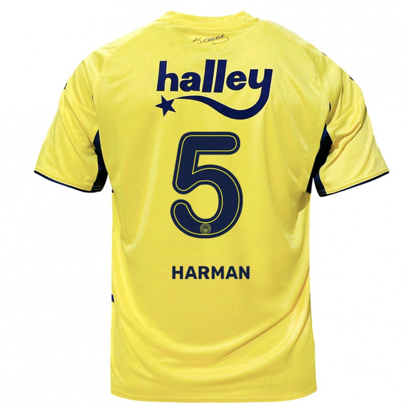 Danxen Herren Rıdvan Harman #5 Gelb Marineblau Auswärtstrikot Trikot 2025/26 T-Shirt Österreich