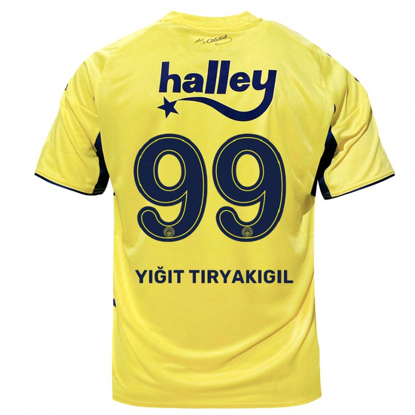 Danxen Herren Ömer Yiğit Tiryakigil #99 Gelb Marineblau Auswärtstrikot Trikot 2025/26 T-Shirt Österreich