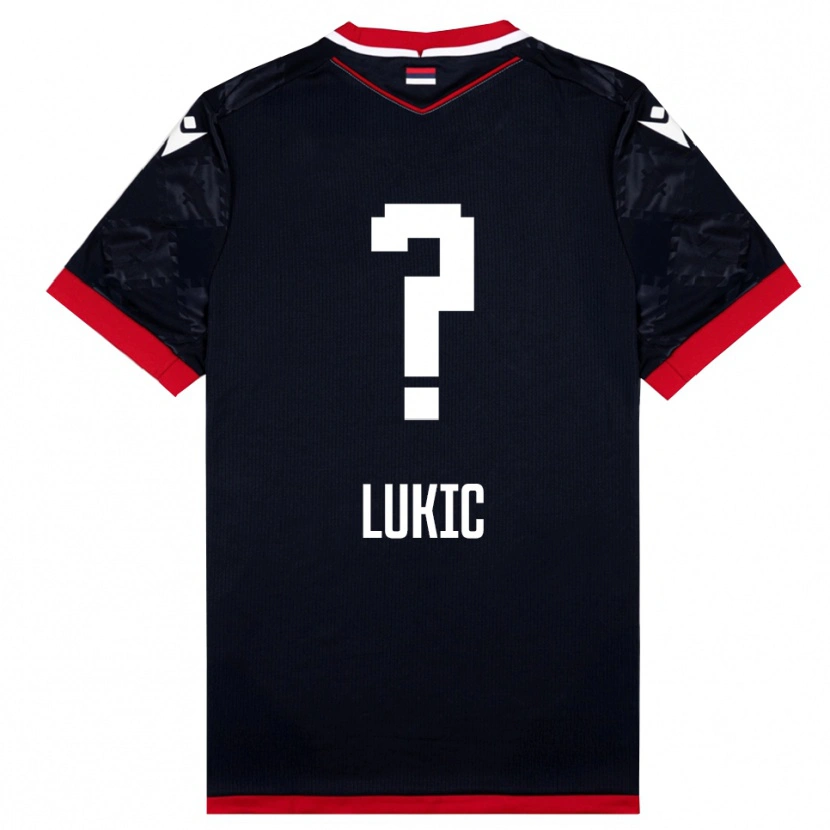 Danxen Herren Bogdan Lukic #0 Schwarz Rot Auswärtstrikot Trikot 2025/26 T-Shirt Österreich