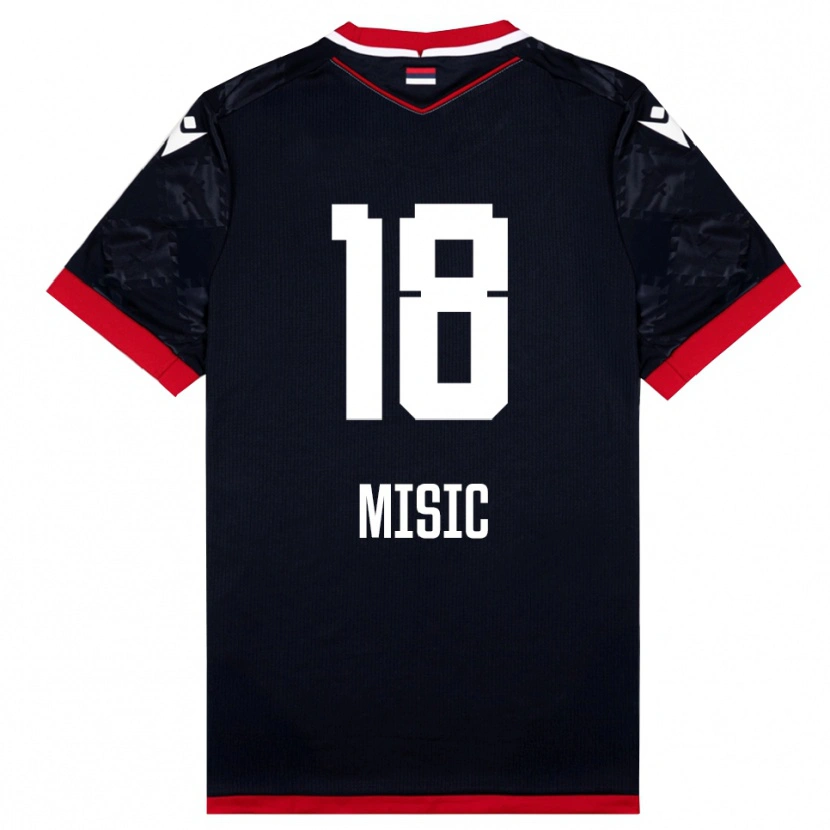 Danxen Herren Ognjen Misic #18 Schwarz Rot Auswärtstrikot Trikot 2025/26 T-Shirt Österreich