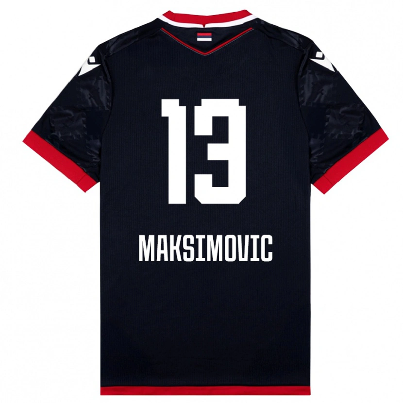 Danxen Herren Filip Maksimovic #13 Schwarz Rot Auswärtstrikot Trikot 2025/26 T-Shirt Österreich