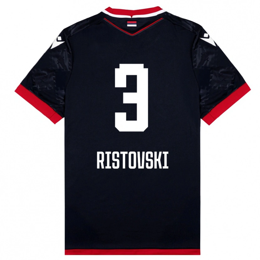 Danxen Herren Gorazd Ristovski #3 Schwarz Rot Auswärtstrikot Trikot 2025/26 T-Shirt Österreich