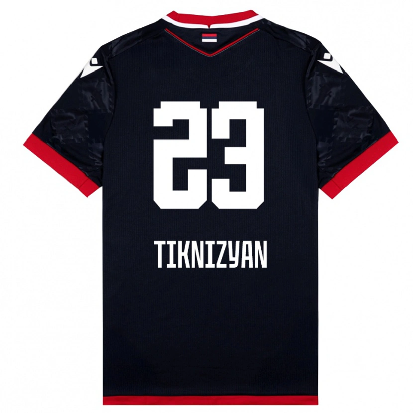 Danxen Herren Nair Tiknizyan #23 Schwarz Rot Auswärtstrikot Trikot 2025/26 T-Shirt Österreich