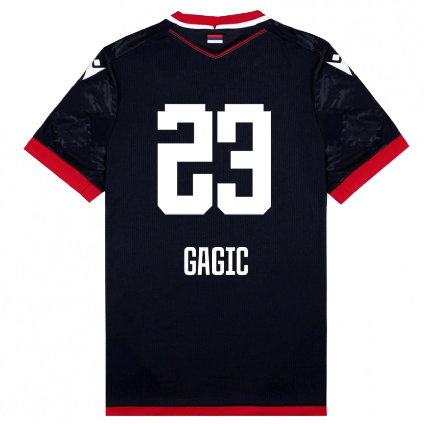 Danxen Herren Matija Gagic #23 Schwarz Rot Auswärtstrikot Trikot 2025/26 T-Shirt Österreich