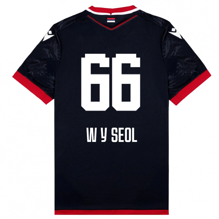 Danxen Herren Young-Woo Seol #66 Schwarz Rot Auswärtstrikot Trikot 2025/26 T-Shirt Österreich