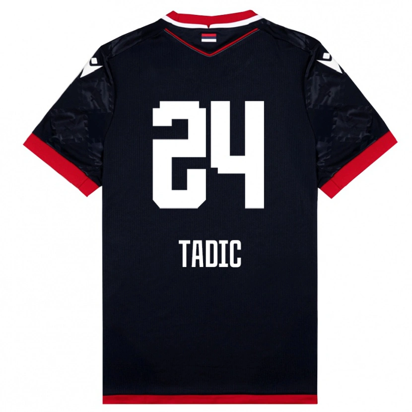 Danxen Herren Ilija Tadic #24 Schwarz Rot Auswärtstrikot Trikot 2025/26 T-Shirt Österreich