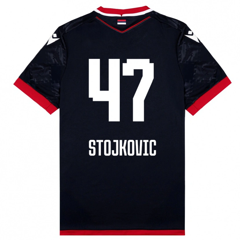 Danxen Herren Strahinja Stojkovic #47 Schwarz Rot Auswärtstrikot Trikot 2025/26 T-Shirt Österreich