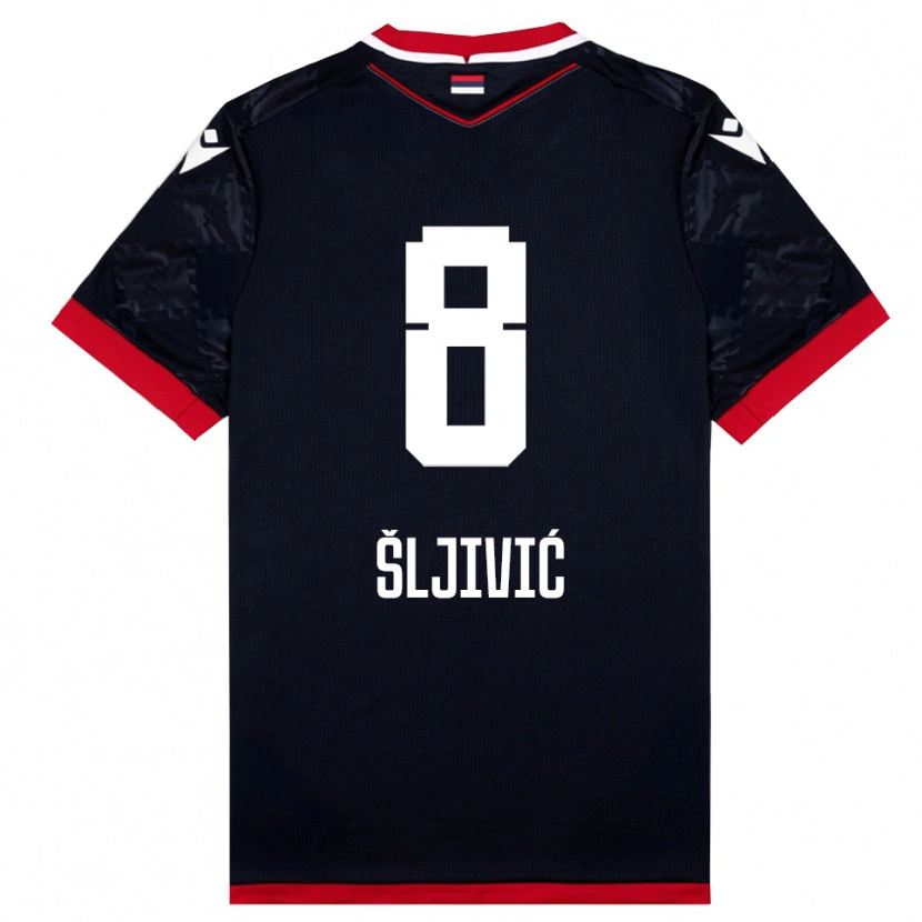 Danxen Herren Jovan Sljivic #8 Schwarz Rot Auswärtstrikot Trikot 2025/26 T-Shirt Österreich