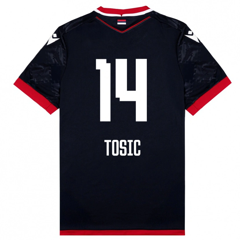 Danxen Herren Davorin Tosic #14 Schwarz Rot Auswärtstrikot Trikot 2025/26 T-Shirt Österreich