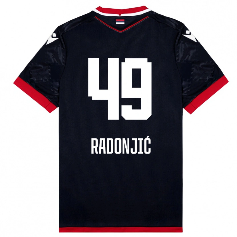 Danxen Herren Nemanja Radonjić #49 Schwarz Rot Auswärtstrikot Trikot 2025/26 T-Shirt Österreich