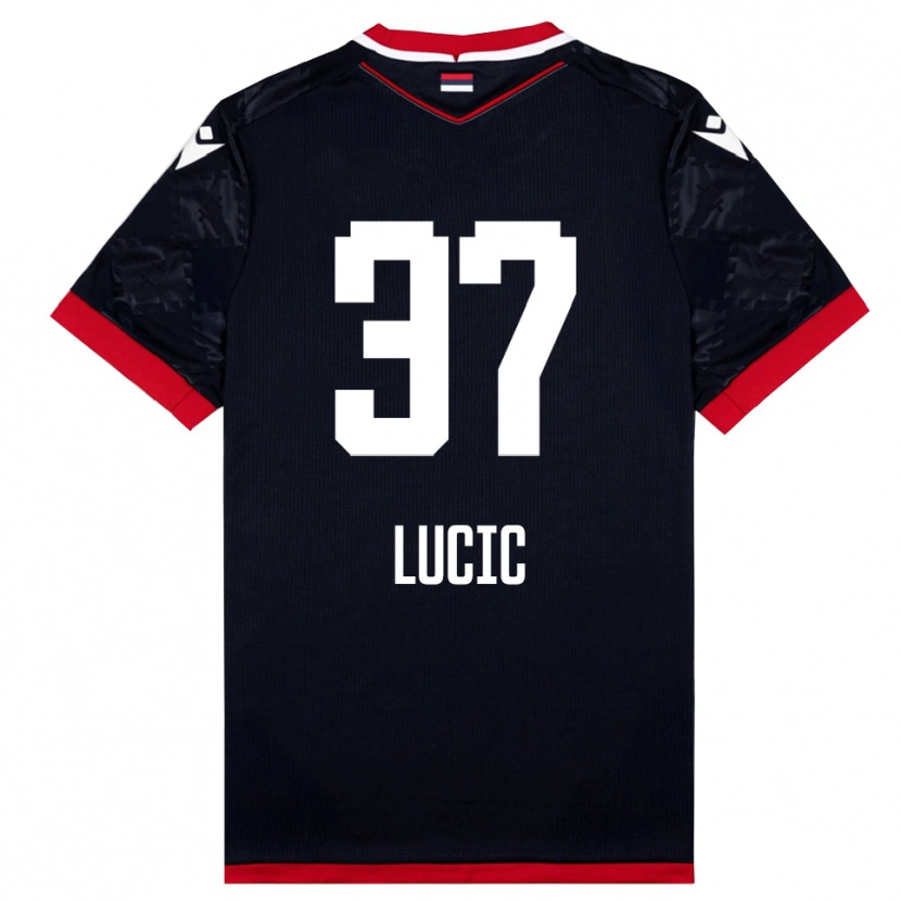 Danxen Herren Vladimir Lucic #37 Schwarz Rot Auswärtstrikot Trikot 2025/26 T-Shirt Österreich