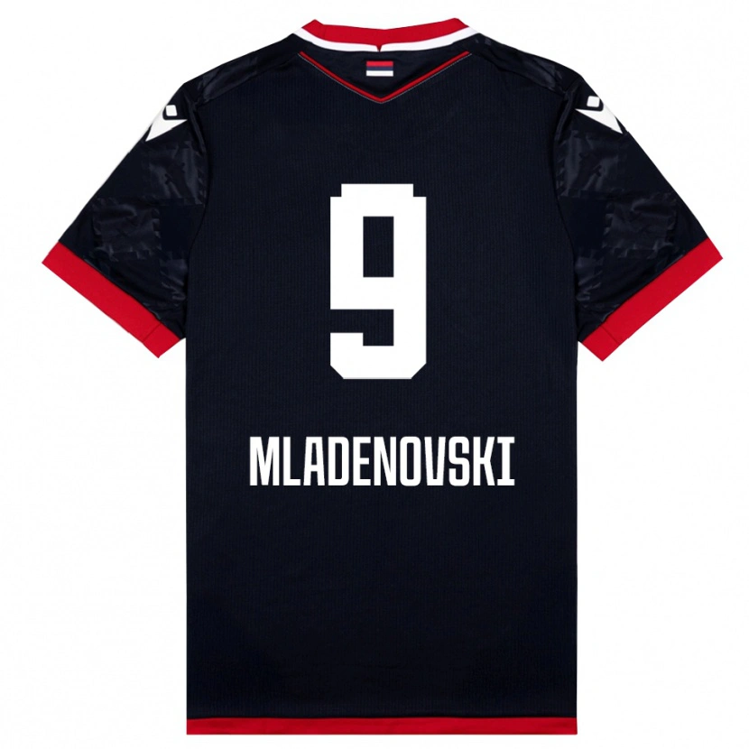 Danxen Herren Stefan Mladenovski #9 Schwarz Rot Auswärtstrikot Trikot 2025/26 T-Shirt Österreich