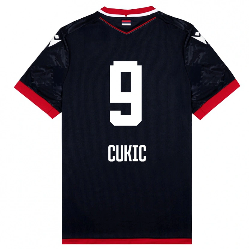 Danxen Herren Vesko Cukic #9 Schwarz Rot Auswärtstrikot Trikot 2025/26 T-Shirt Österreich