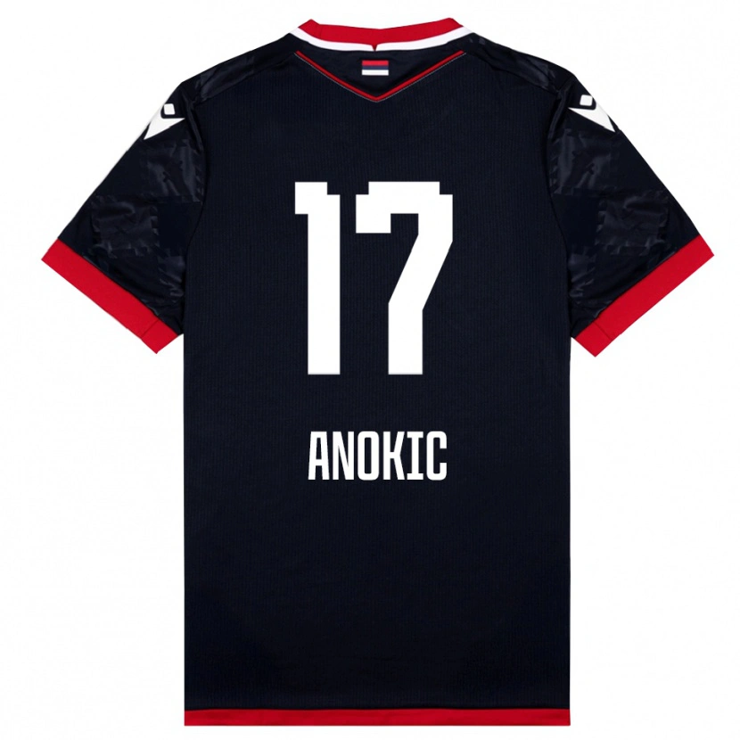Danxen Herren Dragan Anokic #17 Schwarz Rot Auswärtstrikot Trikot 2025/26 T-Shirt Österreich