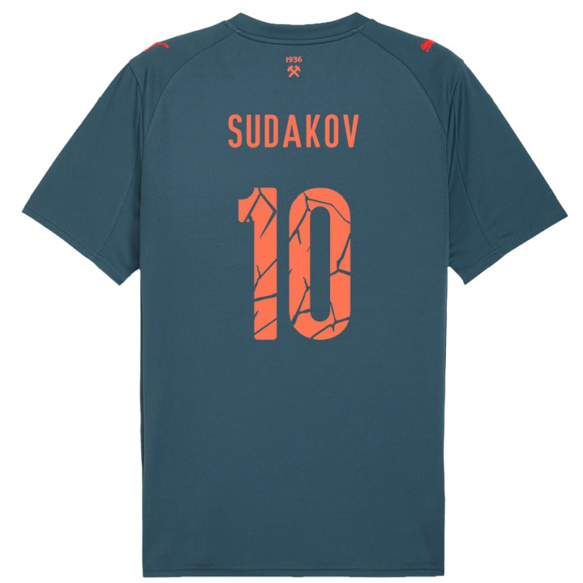 Danxen Herren Georgiy Sudakov #10 Marineblau Rot Auswärtstrikot Trikot 2025/26 T-Shirt Österreich
