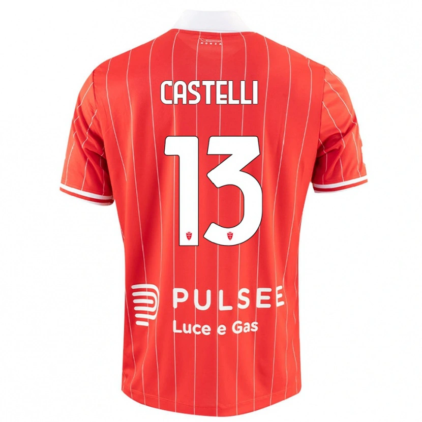 Danxen Damen Davide Castelli #13 Rot Weiß Heimtrikot Trikot 2025/26 T-Shirt Österreich