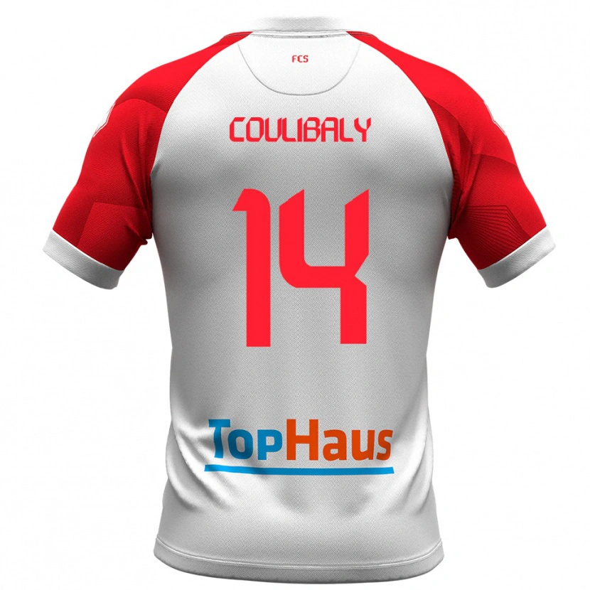 Danxen Damen Mamadou Coulibaly #14 Weiß Rot Heimtrikot Trikot 2025/26 T-Shirt Österreich