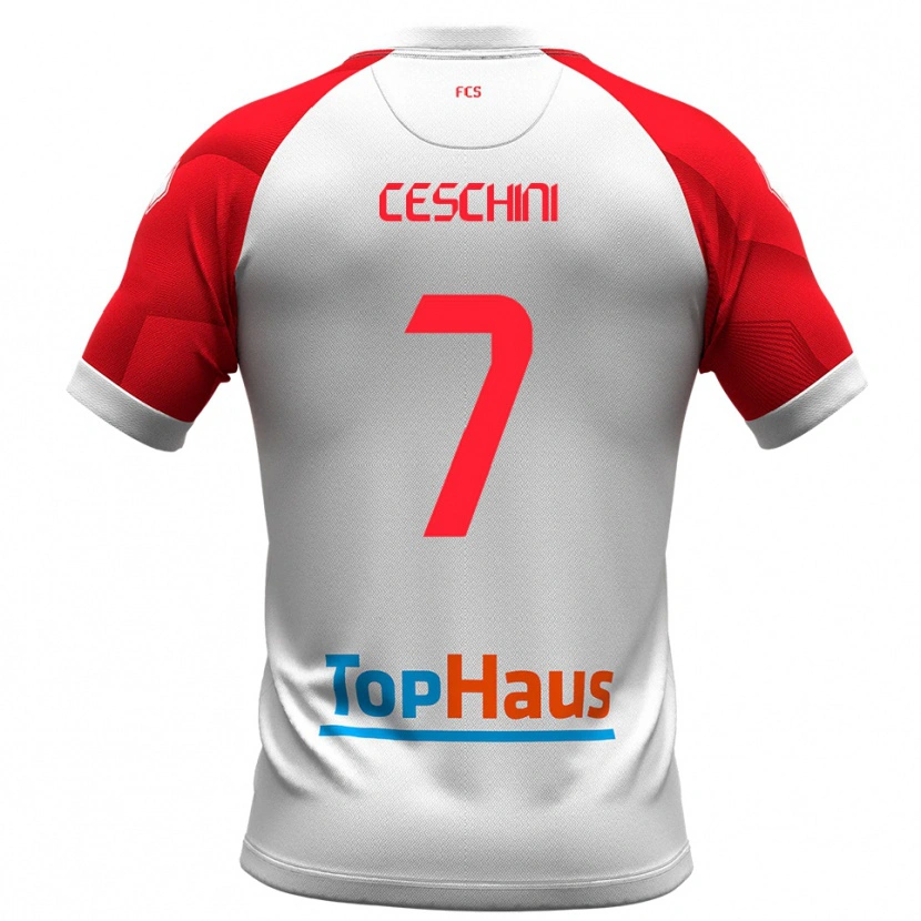 Danxen Damen Nicolò Ceschini #7 Weiß Rot Heimtrikot Trikot 2025/26 T-Shirt Österreich