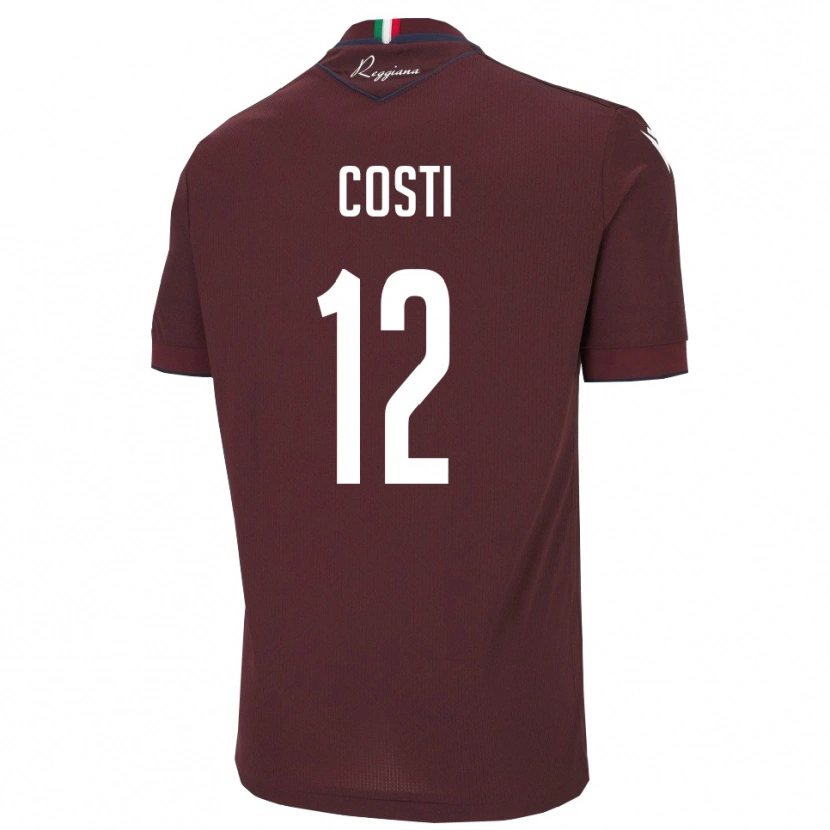 Danxen Damen Filippo Costi #12 Burgund Weiß Heimtrikot Trikot 2025/26 T-Shirt Österreich