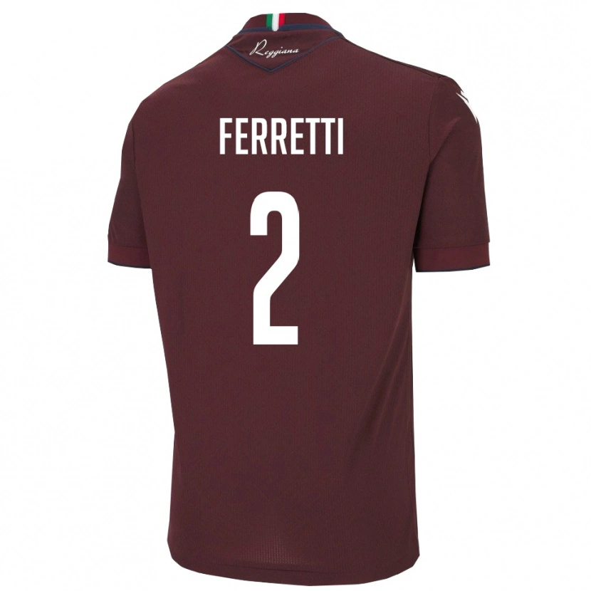 Danxen Damen Nicolò Ferretti #2 Burgund Weiß Heimtrikot Trikot 2025/26 T-Shirt Österreich