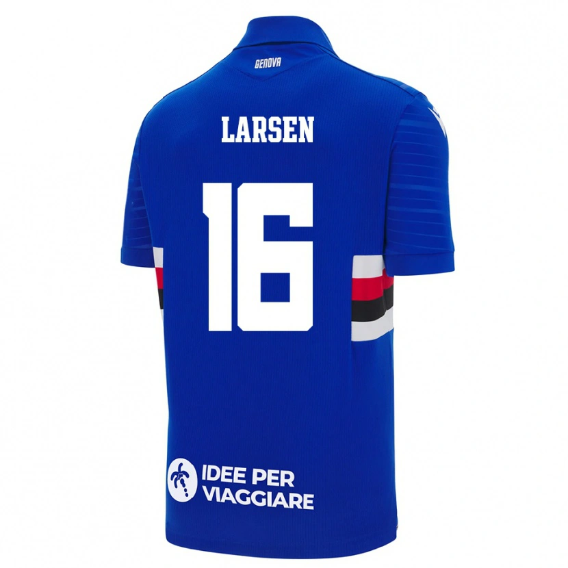 Danxen Damen Kathrine Østergaard Larsen #16 Blau Weiß Heimtrikot Trikot 2025/26 T-Shirt Österreich