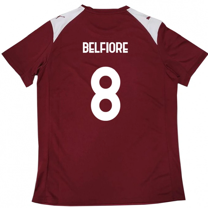 Danxen Damen Edoardo Belfiore #8 Burgunderrot Weiß Heimtrikot Trikot 2025/26 T-Shirt Österreich