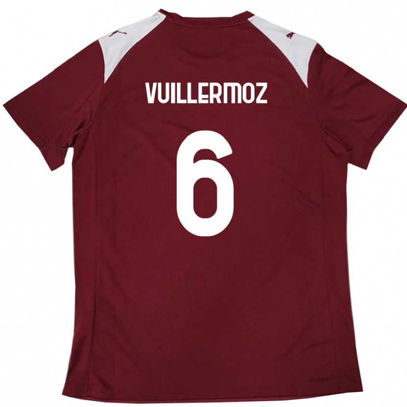 Danxen Damen Joshua Vuillermoz #6 Burgunderrot Weiß Heimtrikot Trikot 2025/26 T-Shirt Österreich