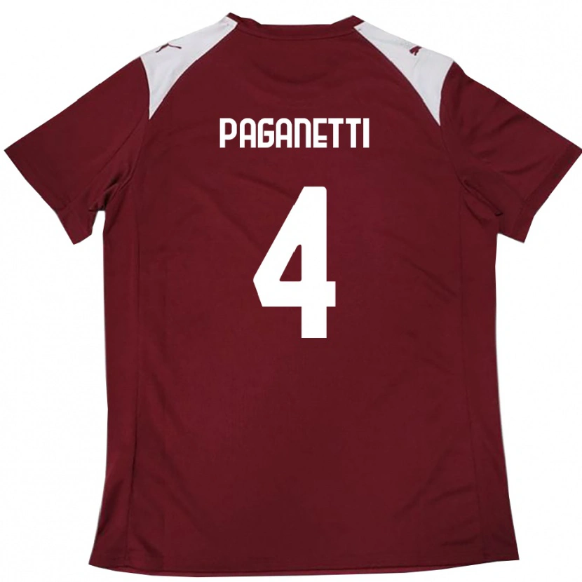 Danxen Damen Giacomo Paganetti #4 Burgunderrot Weiß Heimtrikot Trikot 2025/26 T-Shirt Österreich