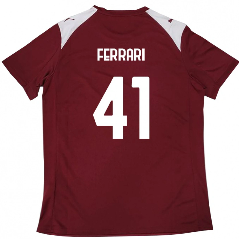 Danxen Damen Tommaso Ferrari #41 Burgunderrot Weiß Heimtrikot Trikot 2025/26 T-Shirt Österreich