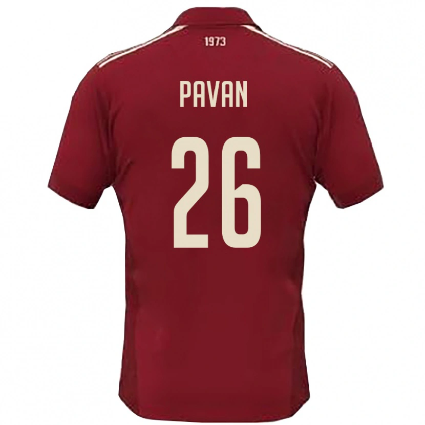 Danxen Damen Nicola Pavan #26 Burgunderrot Weiß Heimtrikot Trikot 2025/26 T-Shirt Österreich