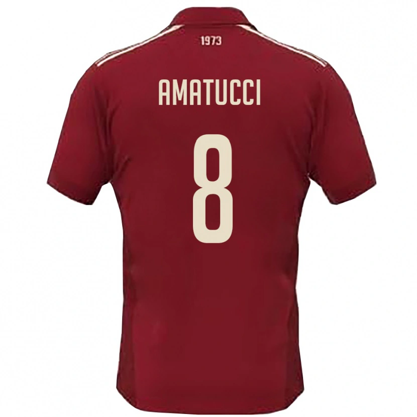 Danxen Damen Francesco Amatucci #8 Burgunderrot Weiß Heimtrikot Trikot 2025/26 T-Shirt Österreich
