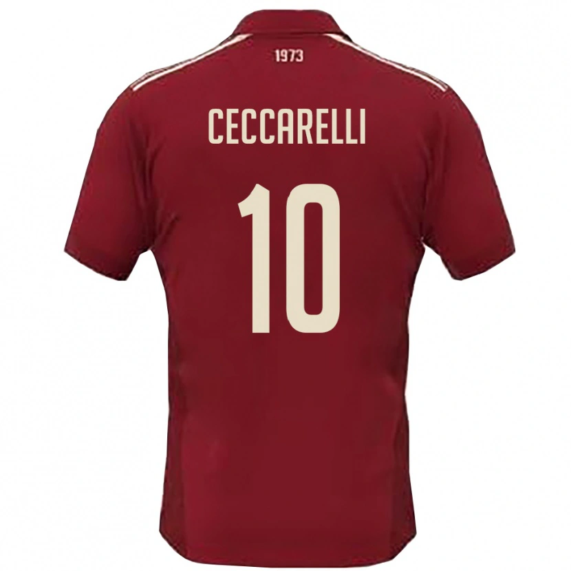 Danxen Damen Andrea Ceccarelli #10 Burgunderrot Weiß Heimtrikot Trikot 2025/26 T-Shirt Österreich