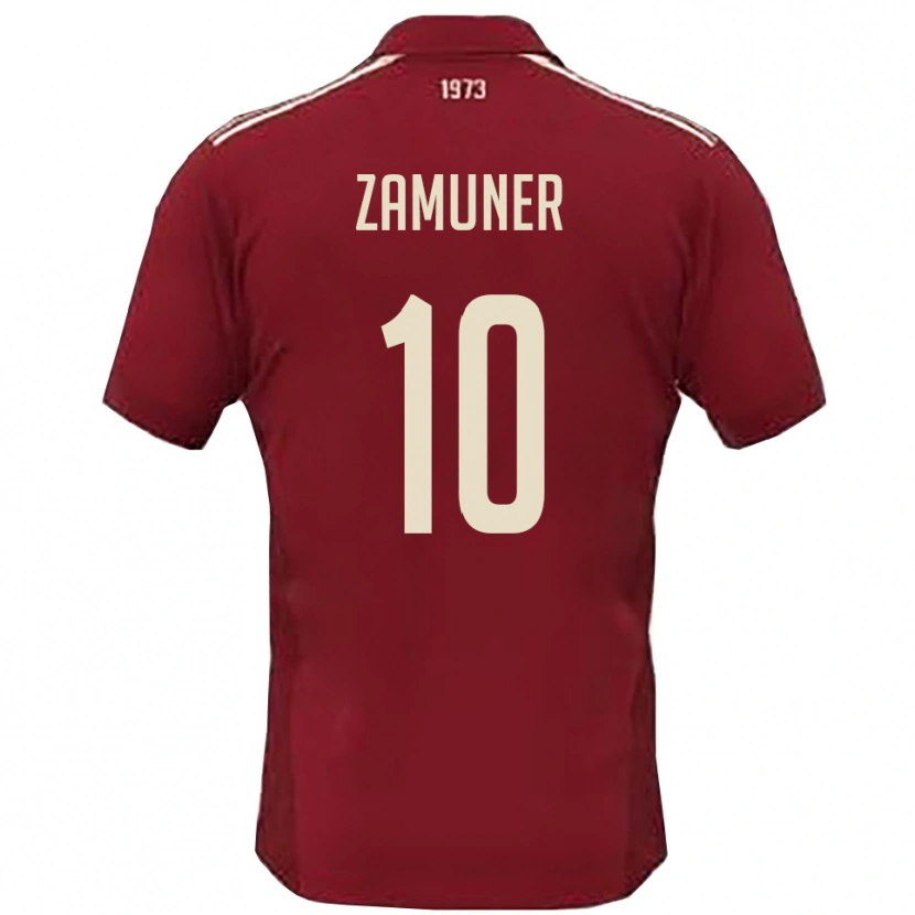 Danxen Damen Mattia Zamuner #10 Burgunderrot Weiß Heimtrikot Trikot 2025/26 T-Shirt Österreich