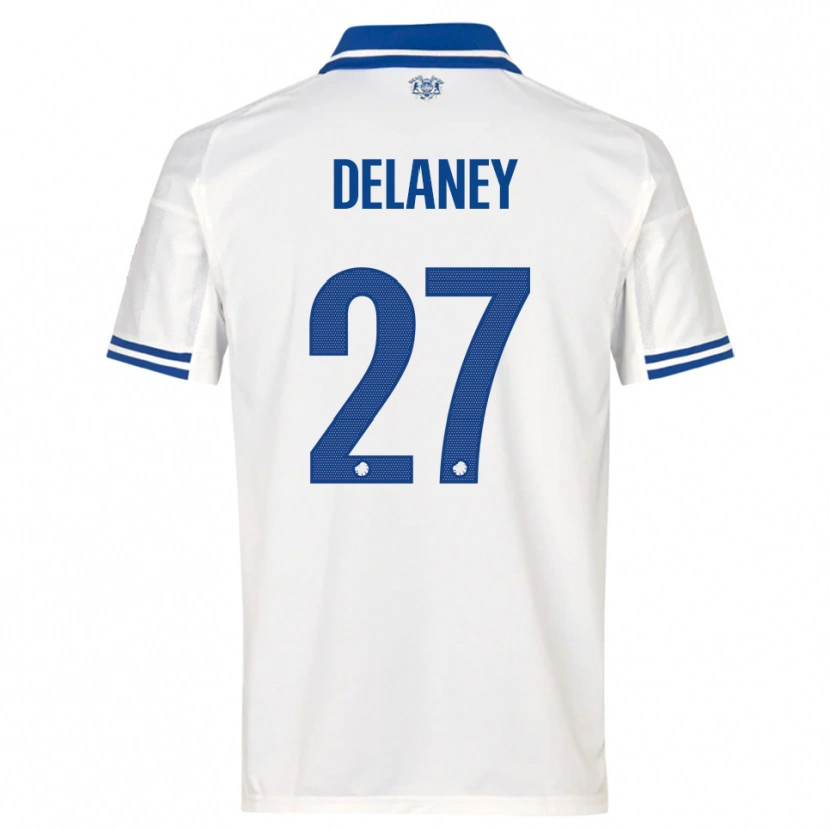 Danxen Damen Thomas Delaney #27 Weiß Blau Heimtrikot Trikot 2025/26 T-Shirt Österreich
