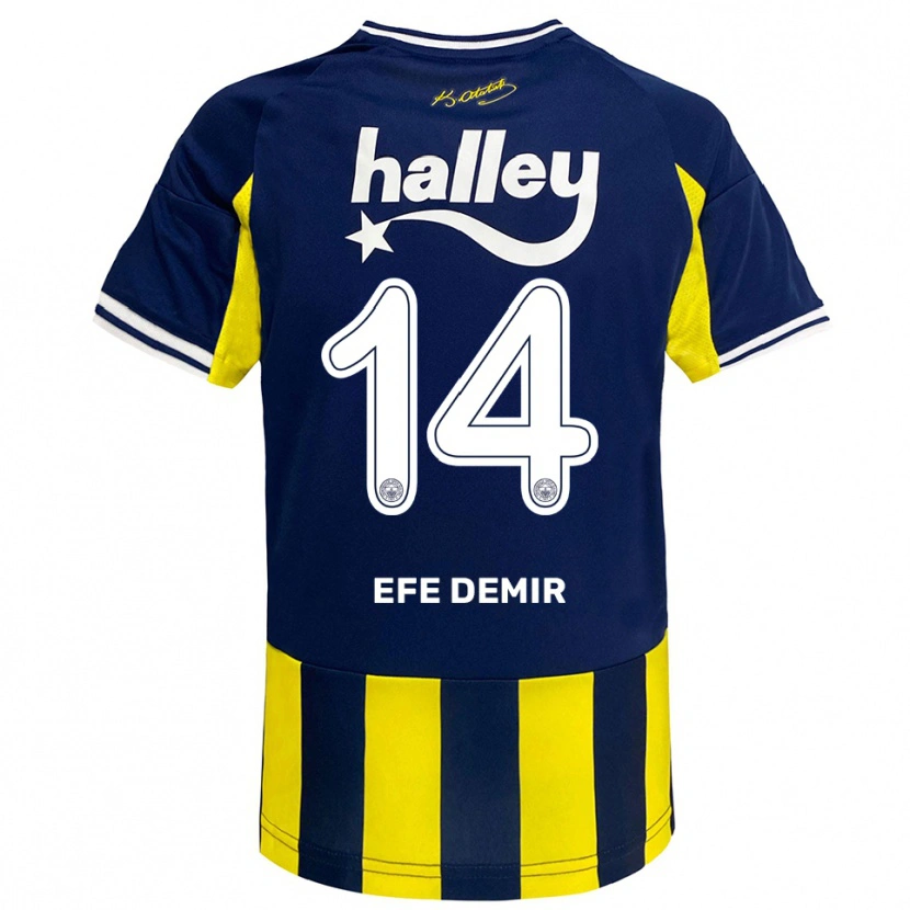 Danxen Damen Yiğit Efe Demir #14 Gelb Marineblau Weiß Heimtrikot Trikot 2025/26 T-Shirt Österreich