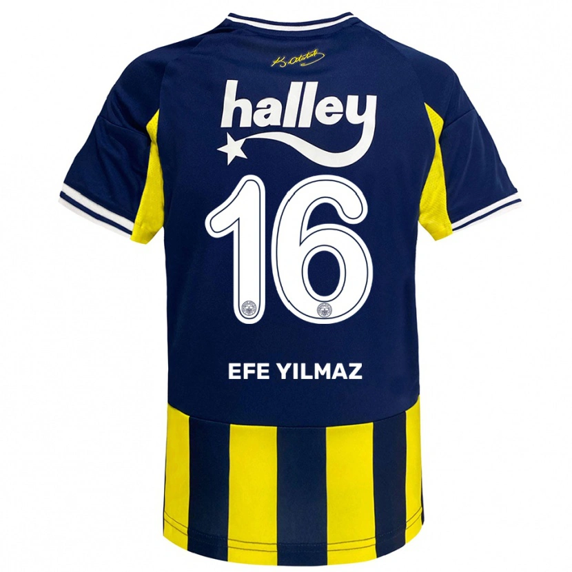 Danxen Damen Efe Yılmaz #16 Gelb Marineblau Weiß Heimtrikot Trikot 2025/26 T-Shirt Österreich