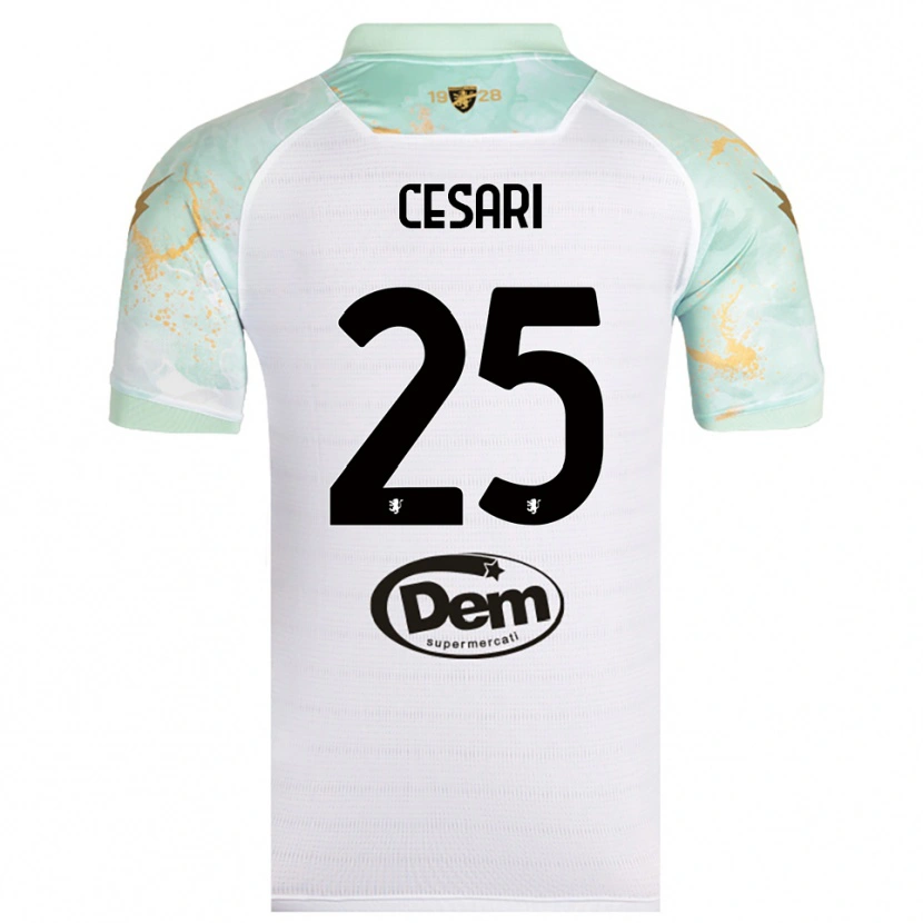 Danxen Damen Nicolò Cesari #25 Weiß Schwarz Auswärtstrikot Trikot 2025/26 T-Shirt Österreich