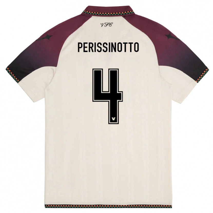 Danxen Damen Nicolò Perissinotto #4 Cremefarben Burgund Auswärtstrikot Trikot 2025/26 T-Shirt Österreich