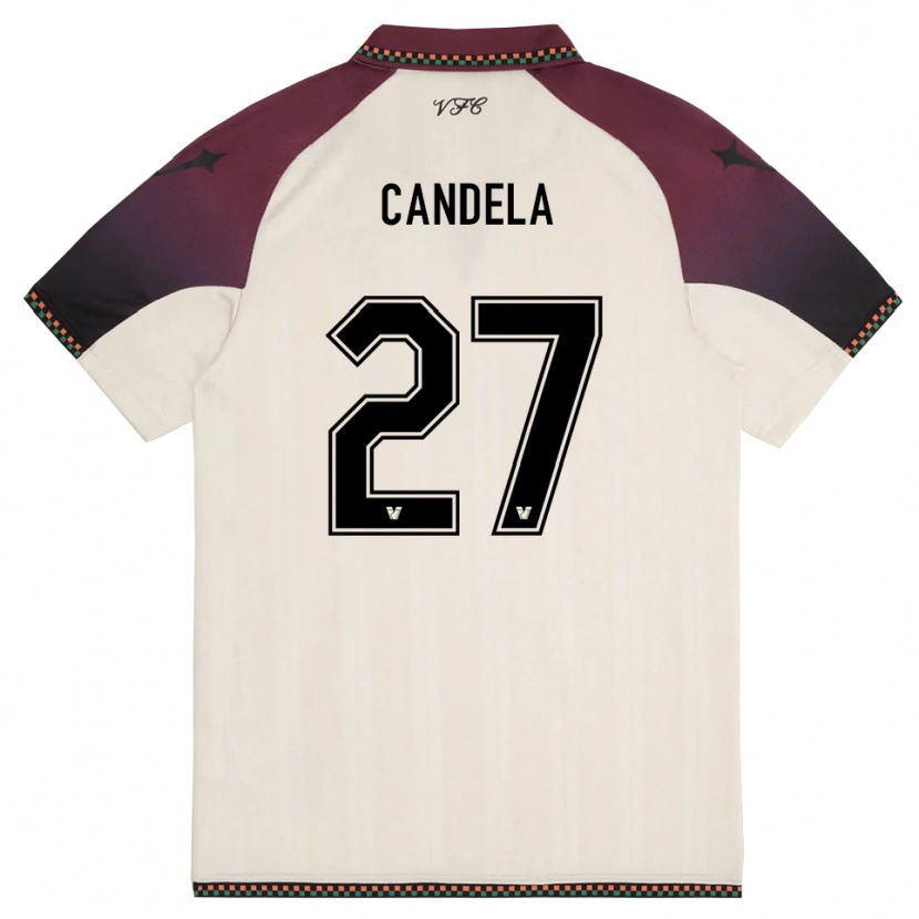 Danxen Damen Antonio Candela #27 Cremefarben Burgund Auswärtstrikot Trikot 2025/26 T-Shirt Österreich