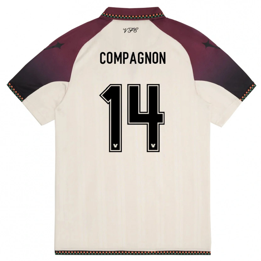 Danxen Damen Mattia Compagnon #14 Cremefarben Burgund Auswärtstrikot Trikot 2025/26 T-Shirt Österreich