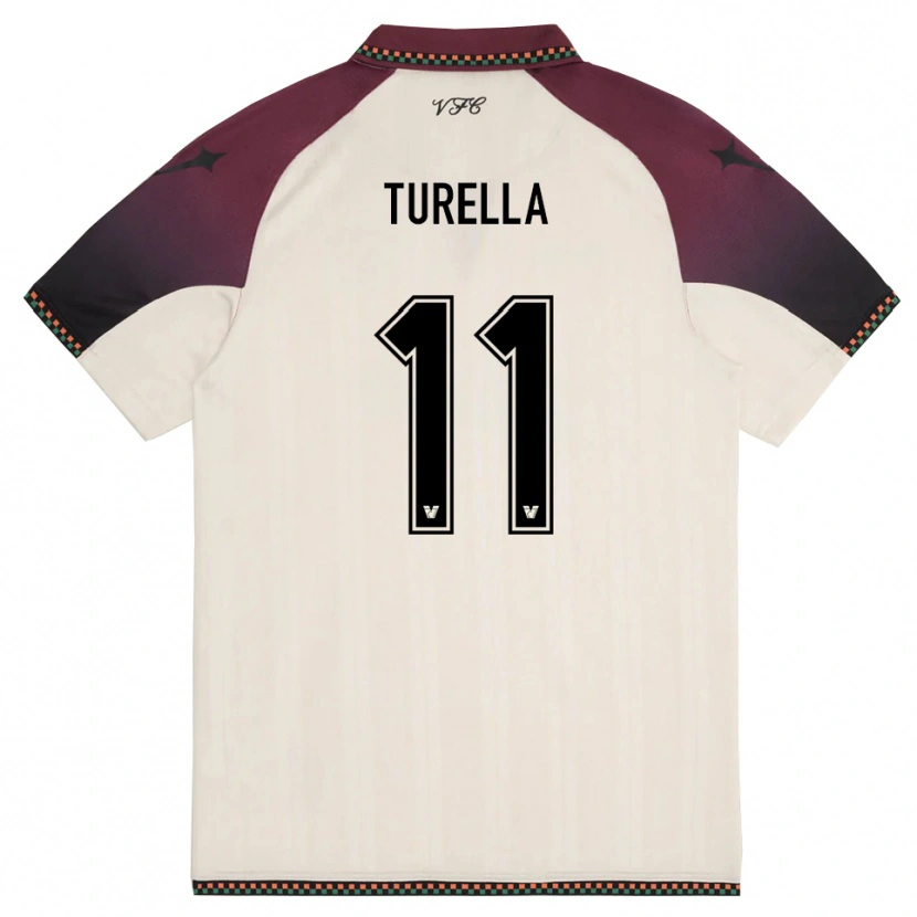 Danxen Damen Mattia Turella #11 Cremefarben Burgund Auswärtstrikot Trikot 2025/26 T-Shirt Österreich