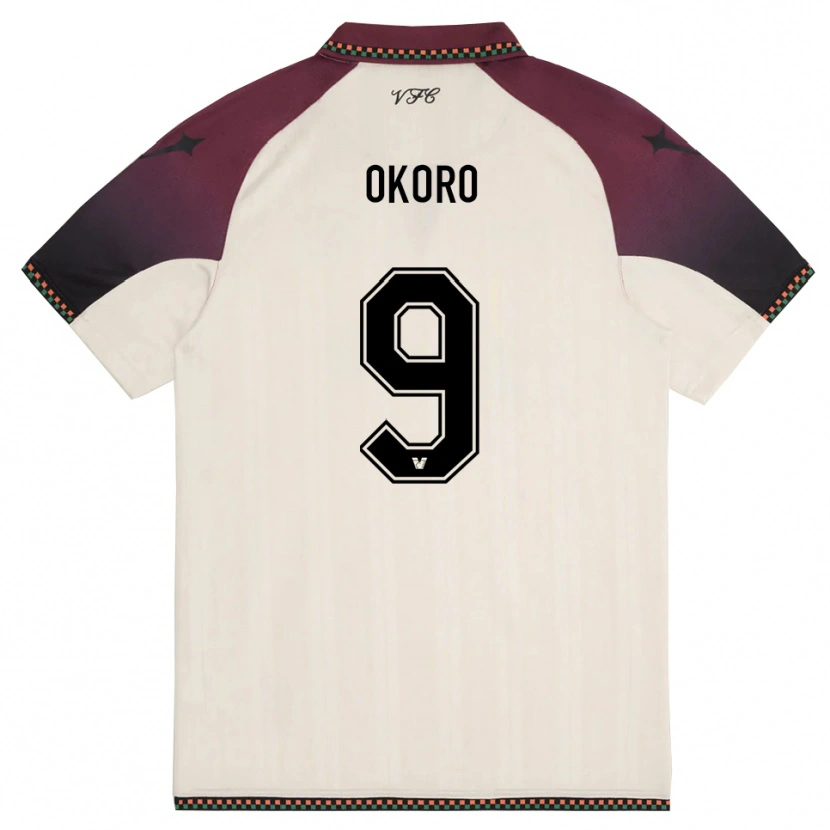 Danxen Damen Alvin Okoro #9 Cremefarben Burgund Auswärtstrikot Trikot 2025/26 T-Shirt Österreich