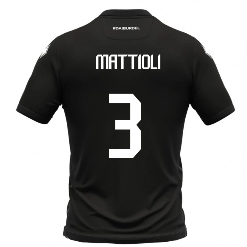 Danxen Damen Giovanni Mattioli #3 Schwarz Weiß Auswärtstrikot Trikot 2025/26 T-Shirt Österreich