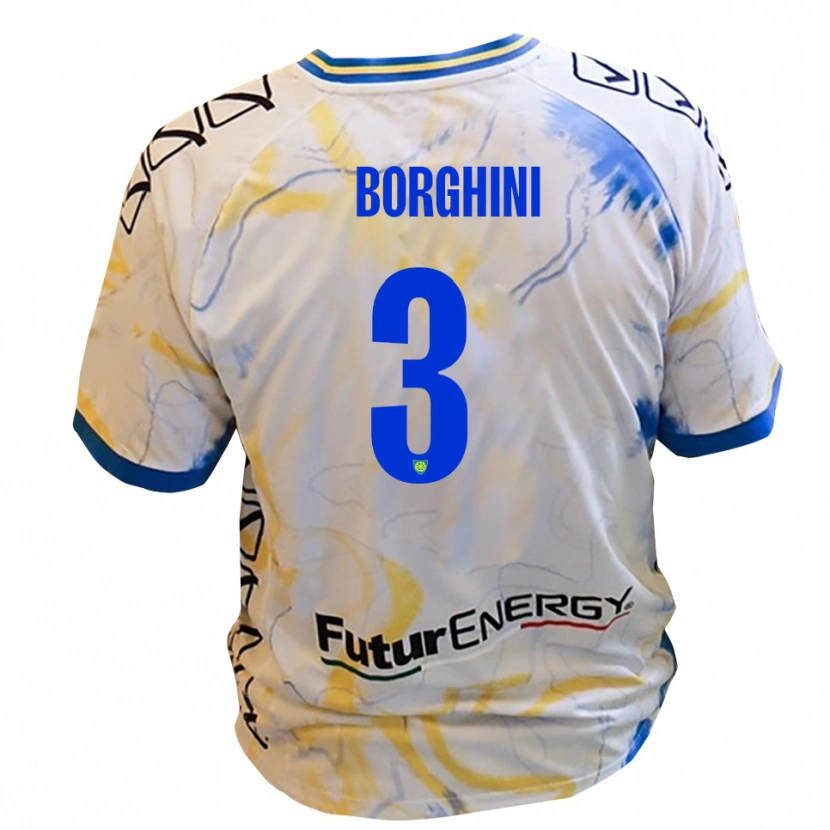 Danxen Damen Giacomo Borghini #3 Weiß Gelb Blau Auswärtstrikot Trikot 2025/26 T-Shirt Österreich