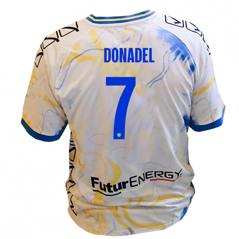 Danxen Damen Tommaso Donadel #7 Weiß Gelb Blau Auswärtstrikot Trikot 2025/26 T-Shirt Österreich