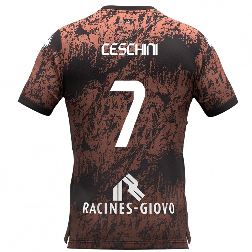 Danxen Damen Nicolò Ceschini #7 Braun Schwarz Auswärtstrikot Trikot 2025/26 T-Shirt Österreich