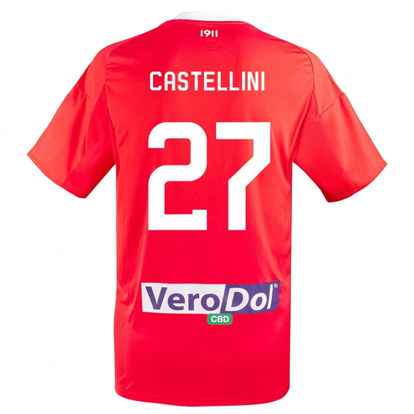 Danxen Damen Alessio Castellini #27 Rot Weiß Auswärtstrikot Trikot 2025/26 T-Shirt Österreich