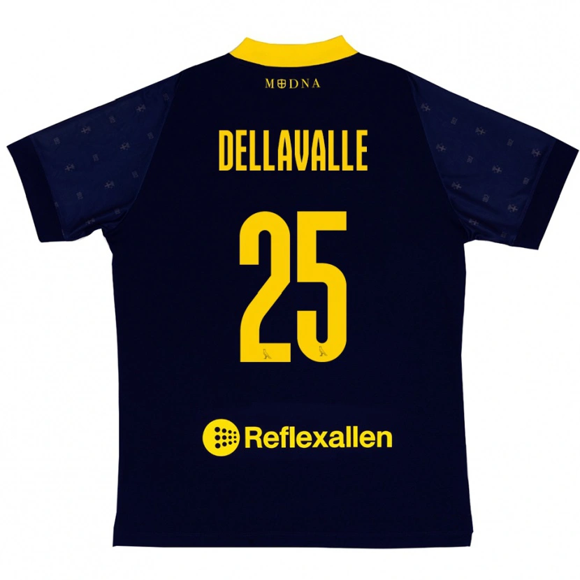 Danxen Damen Alessandro Dellavalle #25 Marineblau Gelb Auswärtstrikot Trikot 2025/26 T-Shirt Österreich